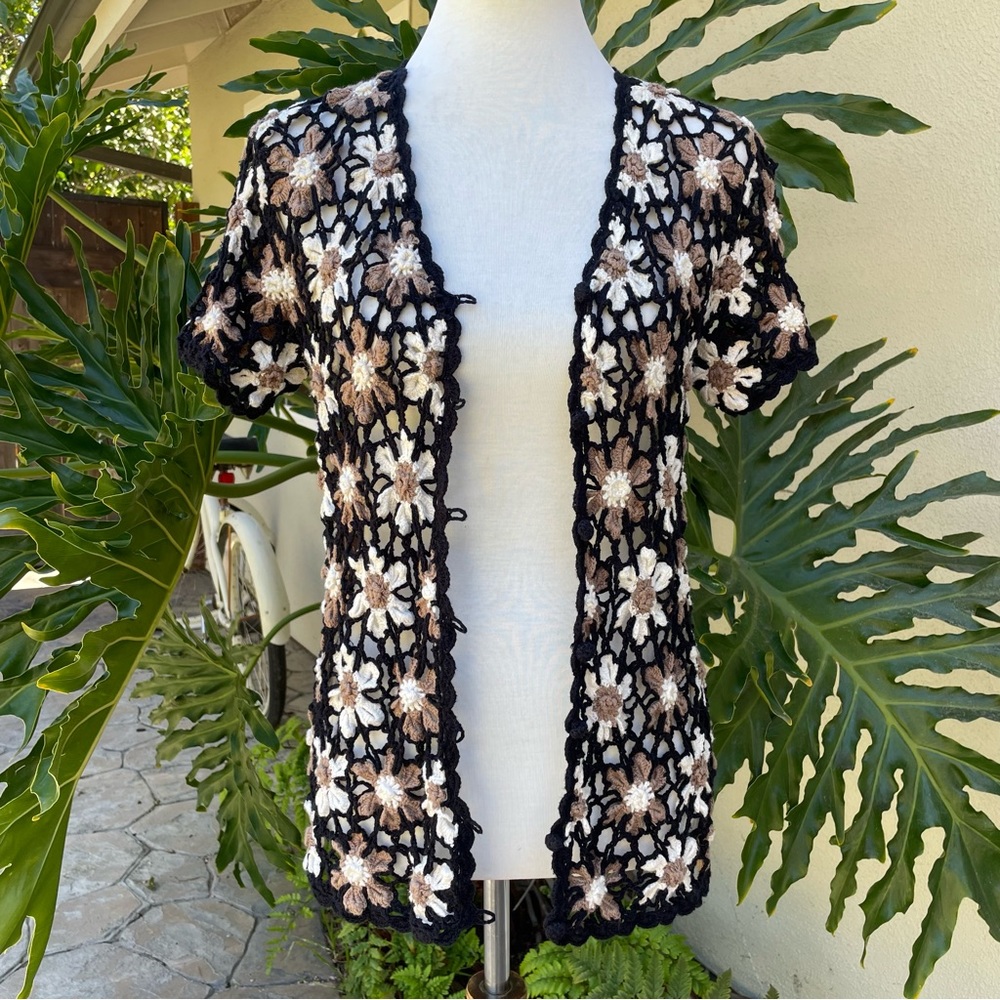 Vintage crochet floral top - Picture 4 of 5
